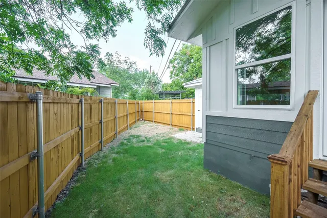 a view of backyard with green space