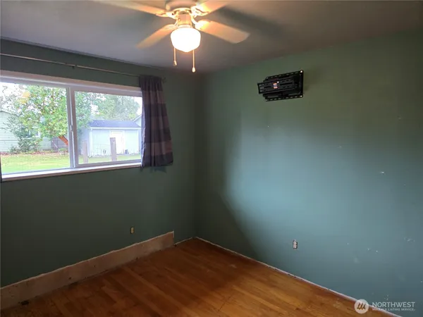 an empty room with a window