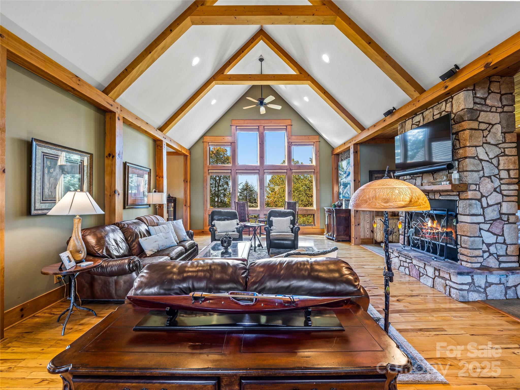 12 Trailridge Road Asheville, NC 28804 - Photo 8 of 45 a living room with furniture and a fireplace
