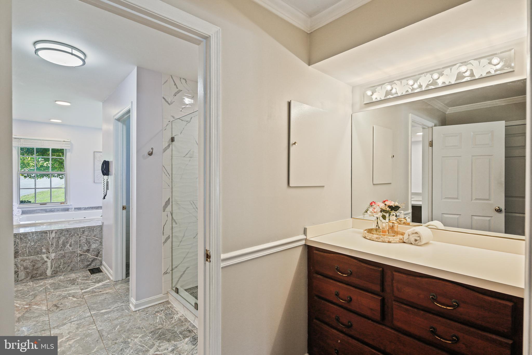 12148 Mt Albert Road Ellicott City, MD 21042 - Photo 25 of 70 a bathroom with a sink and a mirror