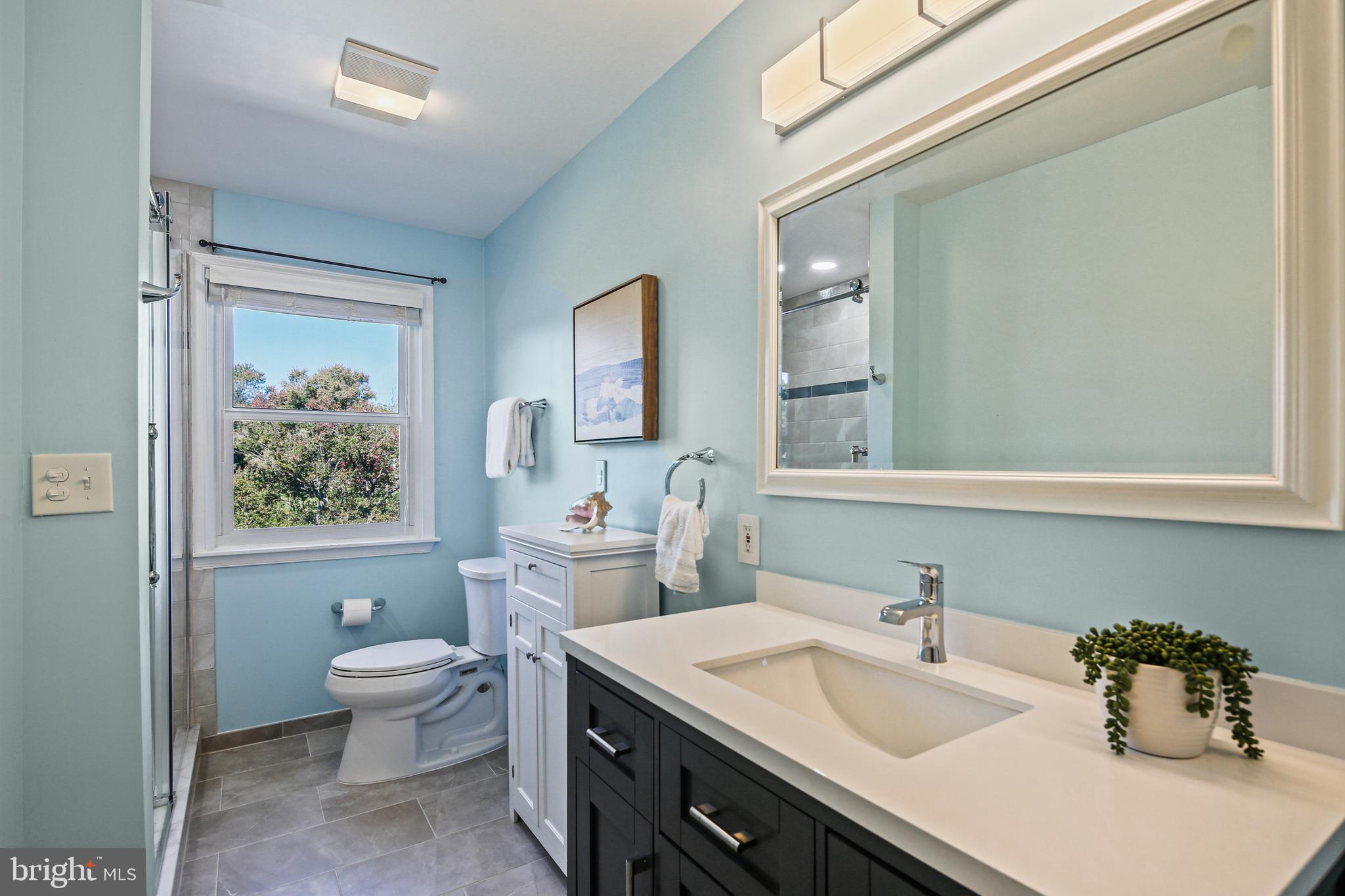 12148 Mt Albert Road Ellicott City, MD 21042 - Photo 37 of 70 a bathroom with a double vanity sink toilet mirror and bathtub