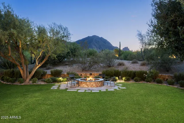 a outdoor space with furniture and garden