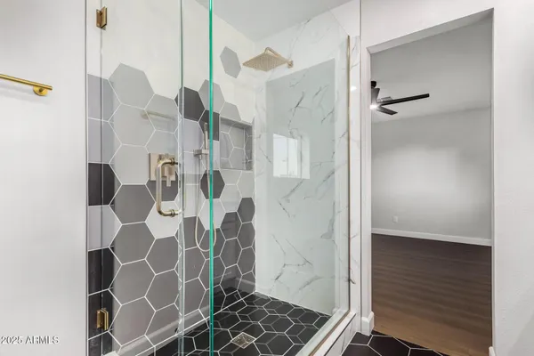 a bathroom with a shower