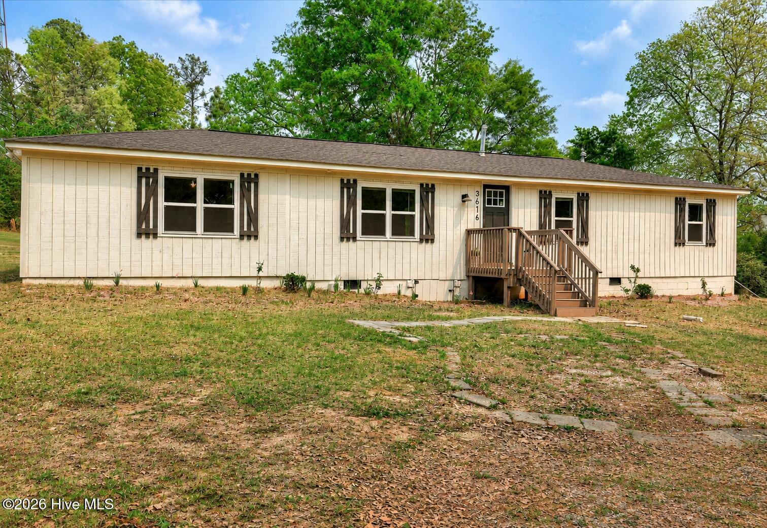 Site-built single-family home on 1.26 private acres — no HOA.