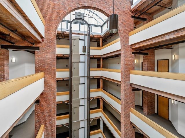 a view of a building with a balcony