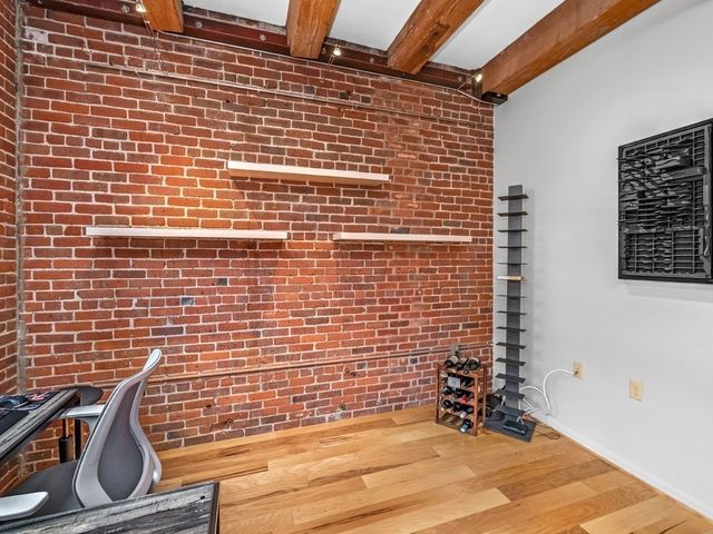 a view of a brick wall