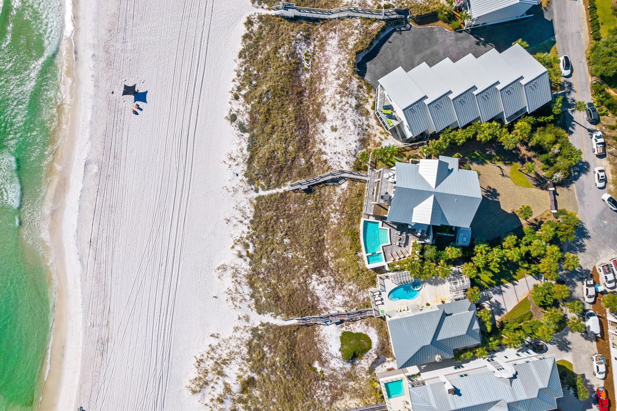 376 Beachfront Trail Santa Rosa Beach, FL 32459 - Photo 56 of 62 an aerial view of a house with a yard and fountain