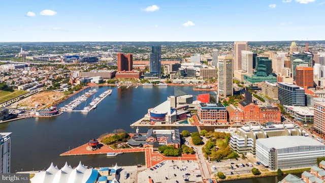 a view of a city and ocean view