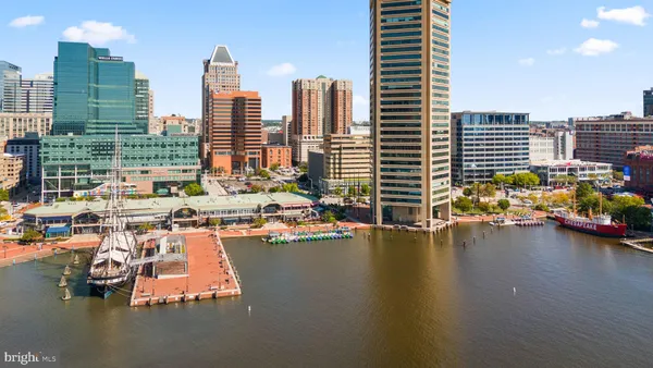a view of a city with tall buildings