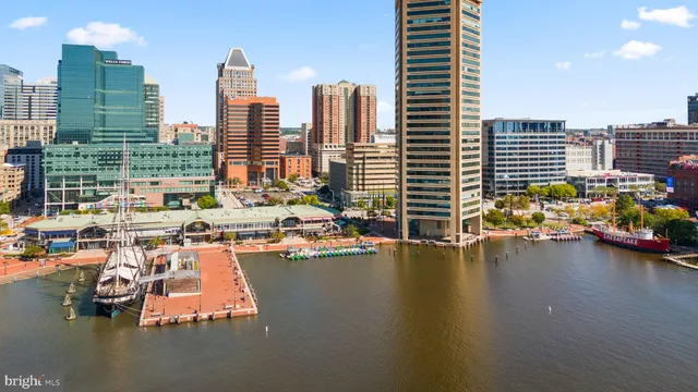 a view of a city with tall buildings