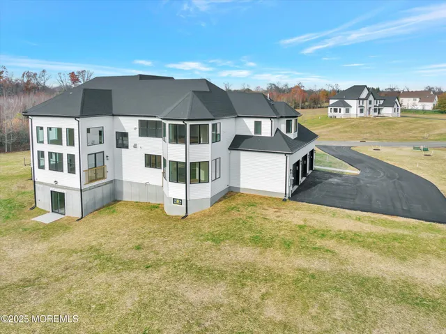 a view of a garden with an outdoor space