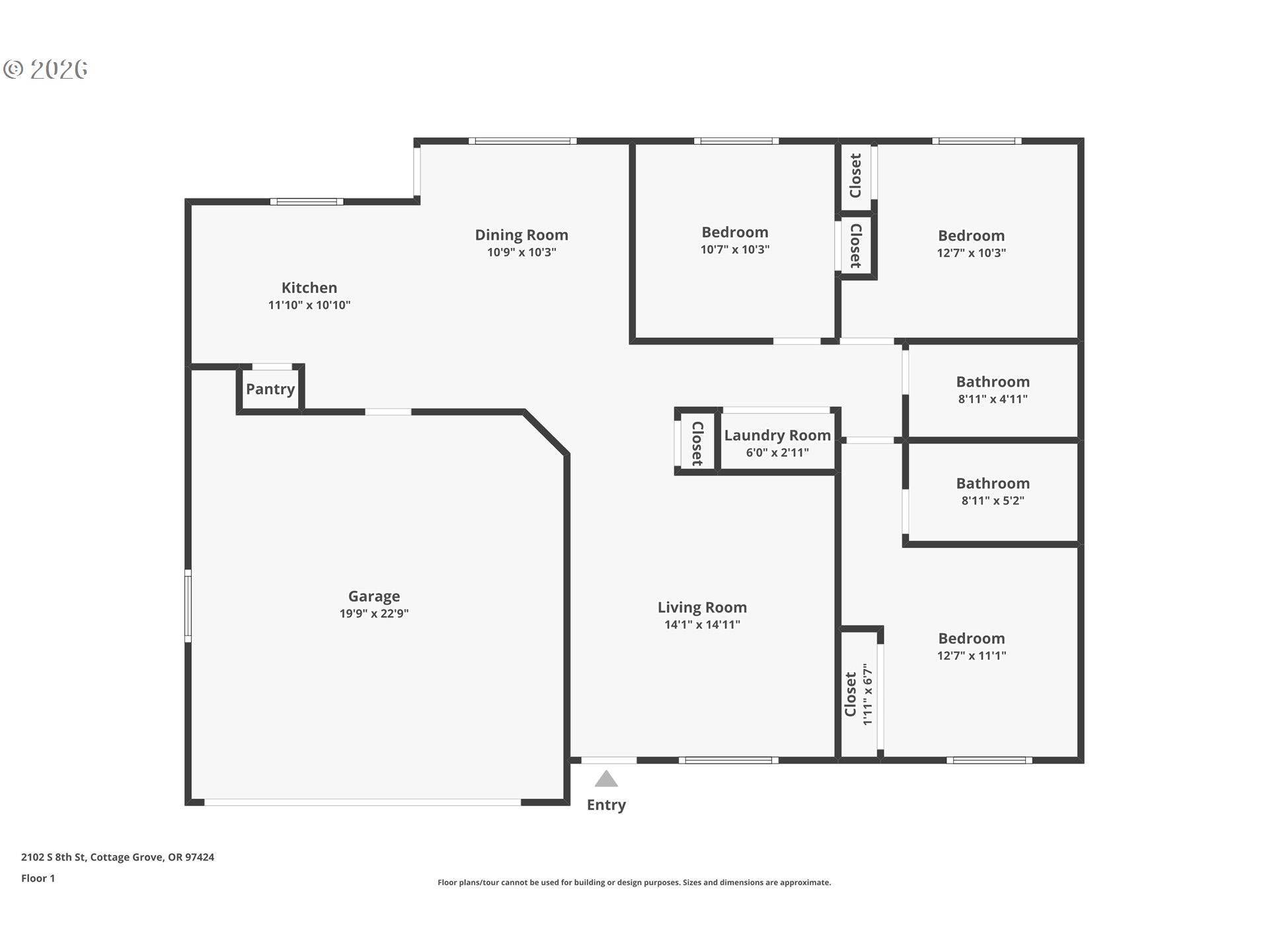 2102 South 8th Street Cottage Grove, OR 97424 - Photo 28 of 28 a picture of a floor plan