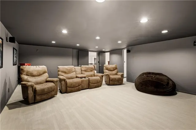 a large room with furniture