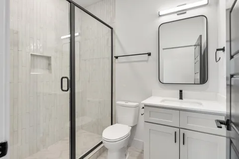 a bathroom with a shower