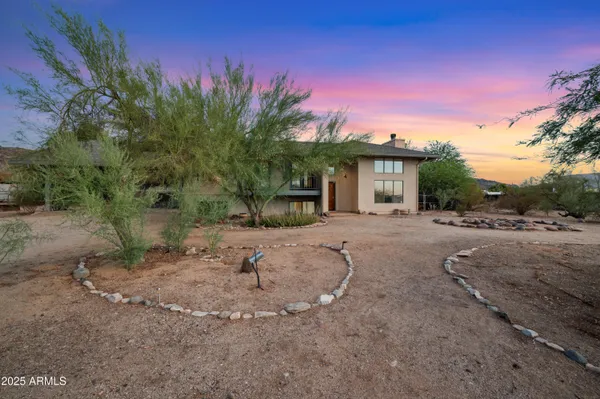 a view of a house with a patio