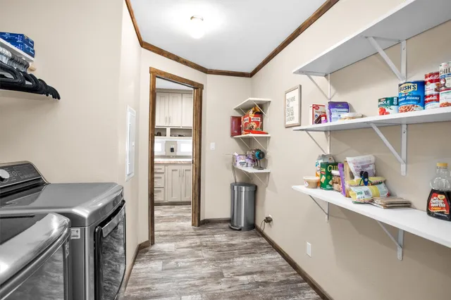 a room with storage and utility