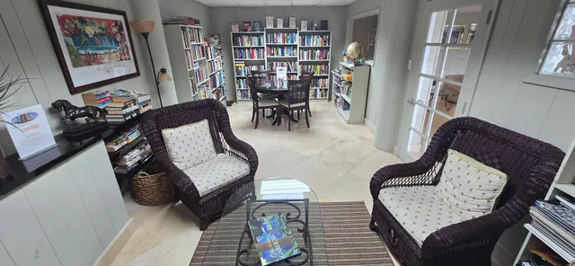 a view of a lake with a building