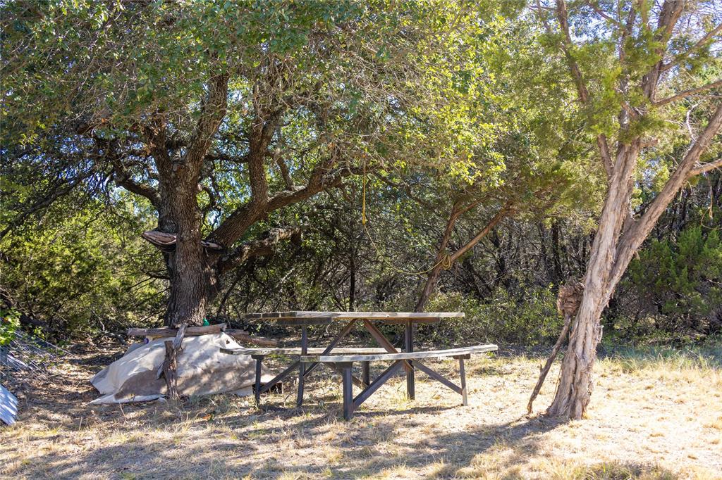 52-acres 52-acres Cr-407 Road Baird, TX 79504 - Photo 3 of 39 a view of backyard with table and chairs and a large tree
