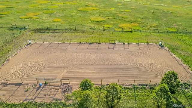 a view of a lake with a outdoor space