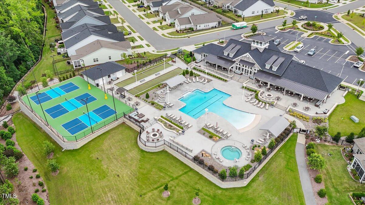 229 Ivory Lane Raleigh, NC 27610 - Photo 41 of 46 an aerial view of a house with a swimming pool