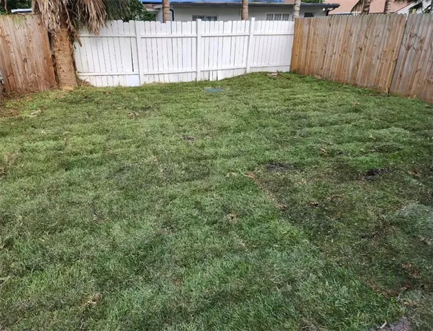 a view of a backyard