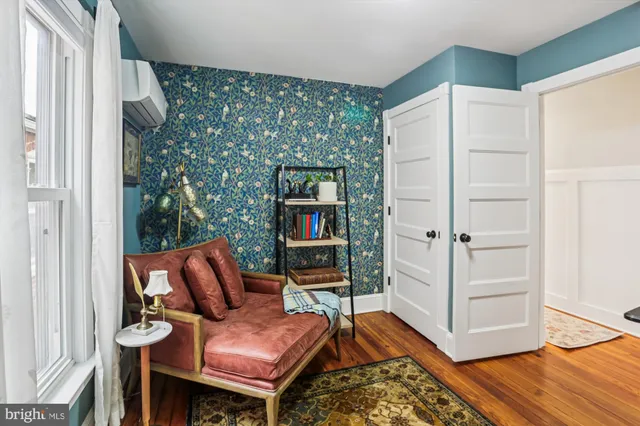a view of a storage room with racks