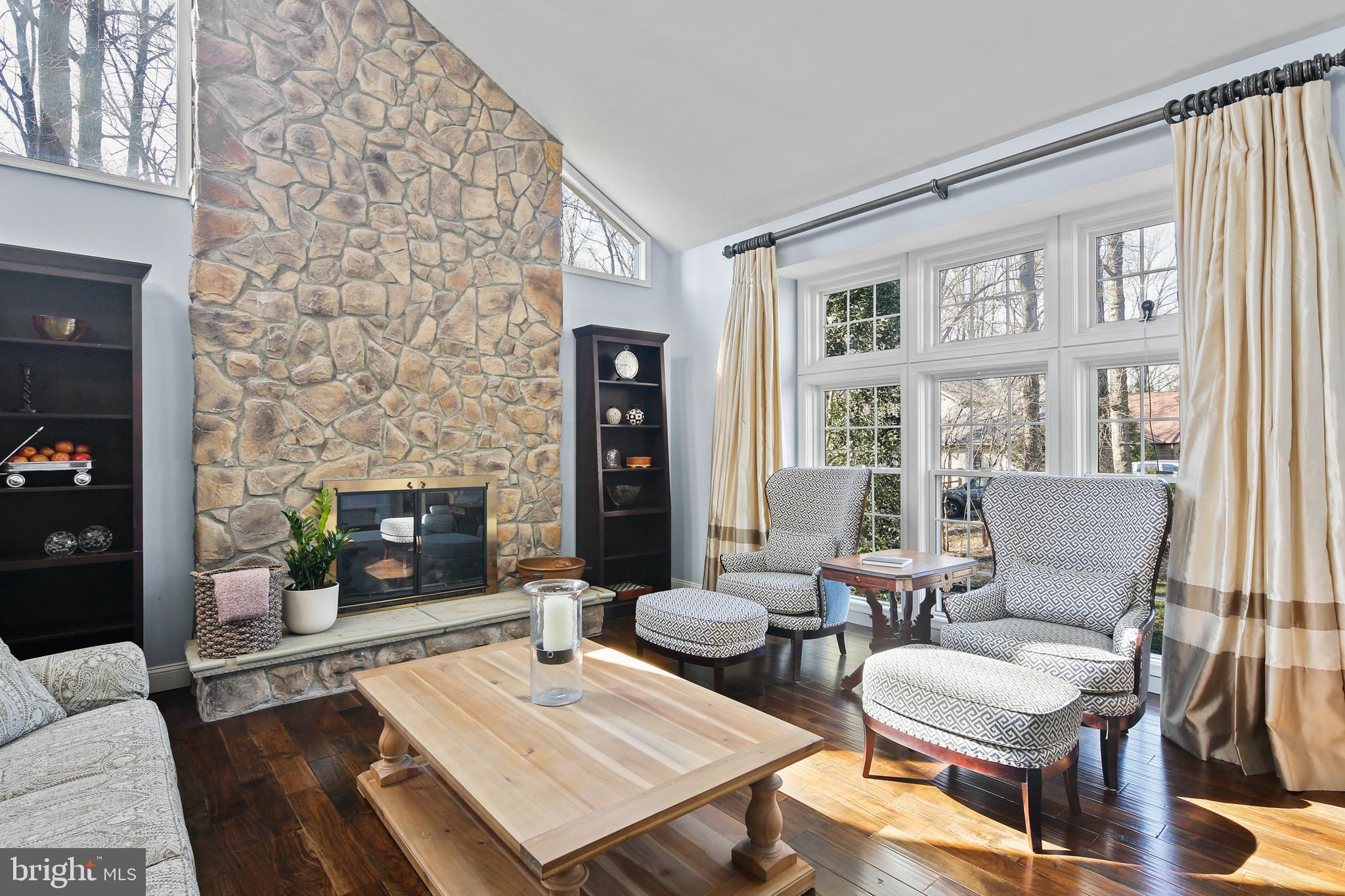 10033 Inkpen Place Ellicott City, MD 21042 - Photo 6 of 47 Living Room with Stone Fireplace