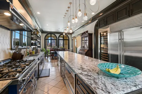 a kitchen with lots of counter top space