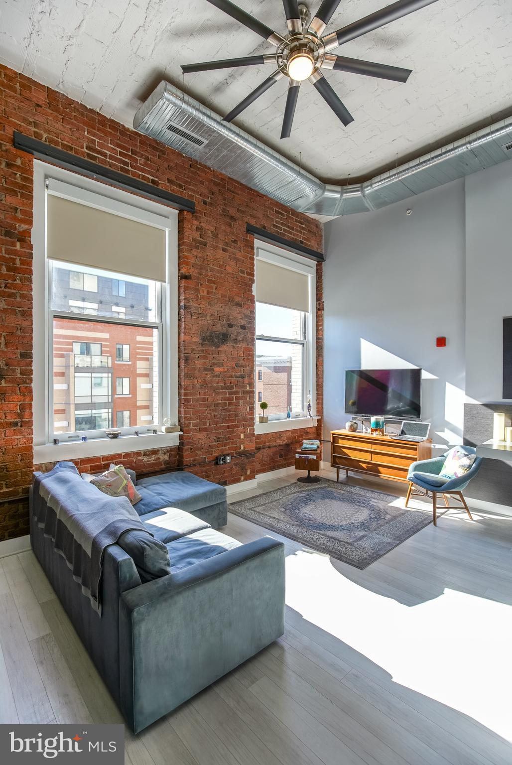 1401 R Street Northwest, Unit 303 Washington, DC 20009 - Photo 4 of 28 Living room with new ceiling fan