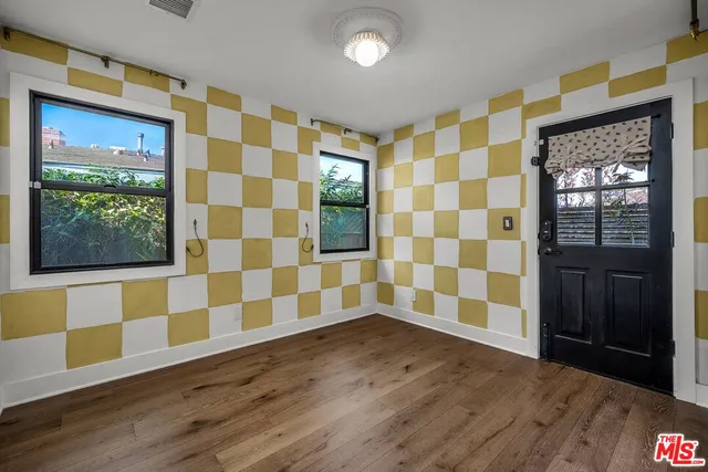 a view of a balcony with an outdoor space