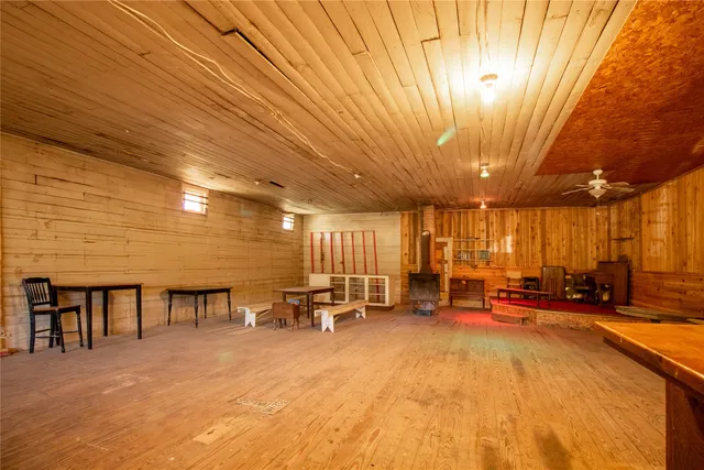 a building outdoor space with patio furniture