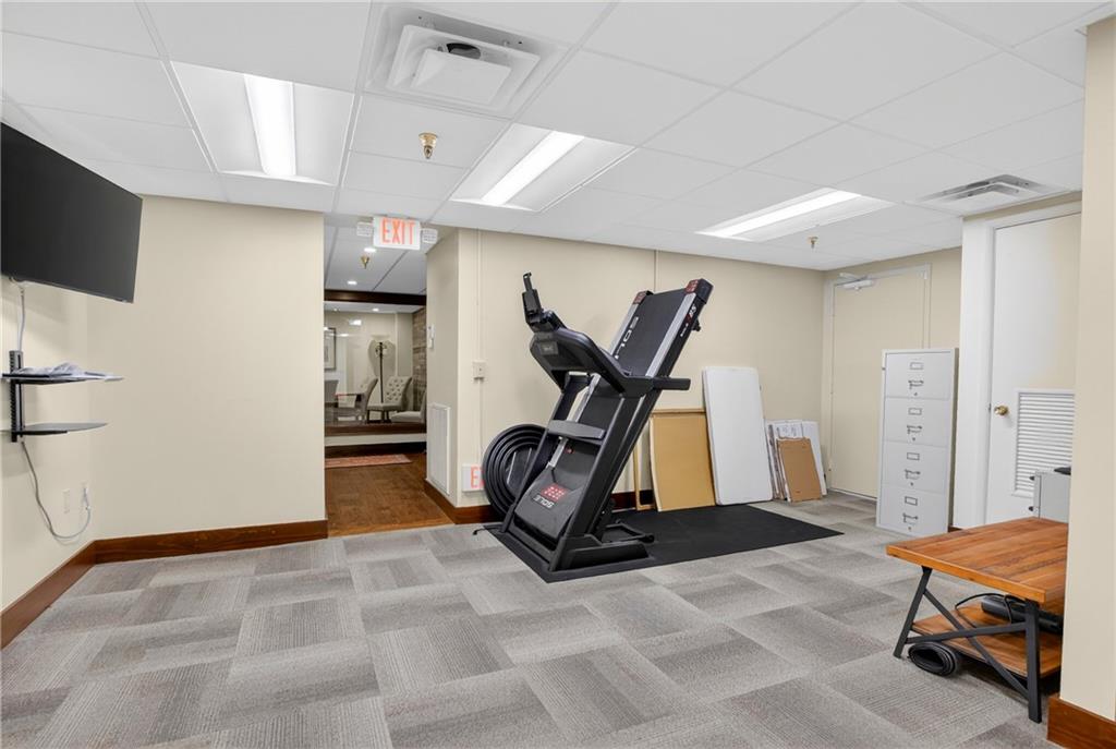 750 Washington Road Pittsburgh, PA 15228 - Photo 29 of 44 Rear of center office area used as exercise area and file storage, door to the right is 2nd HVAC.