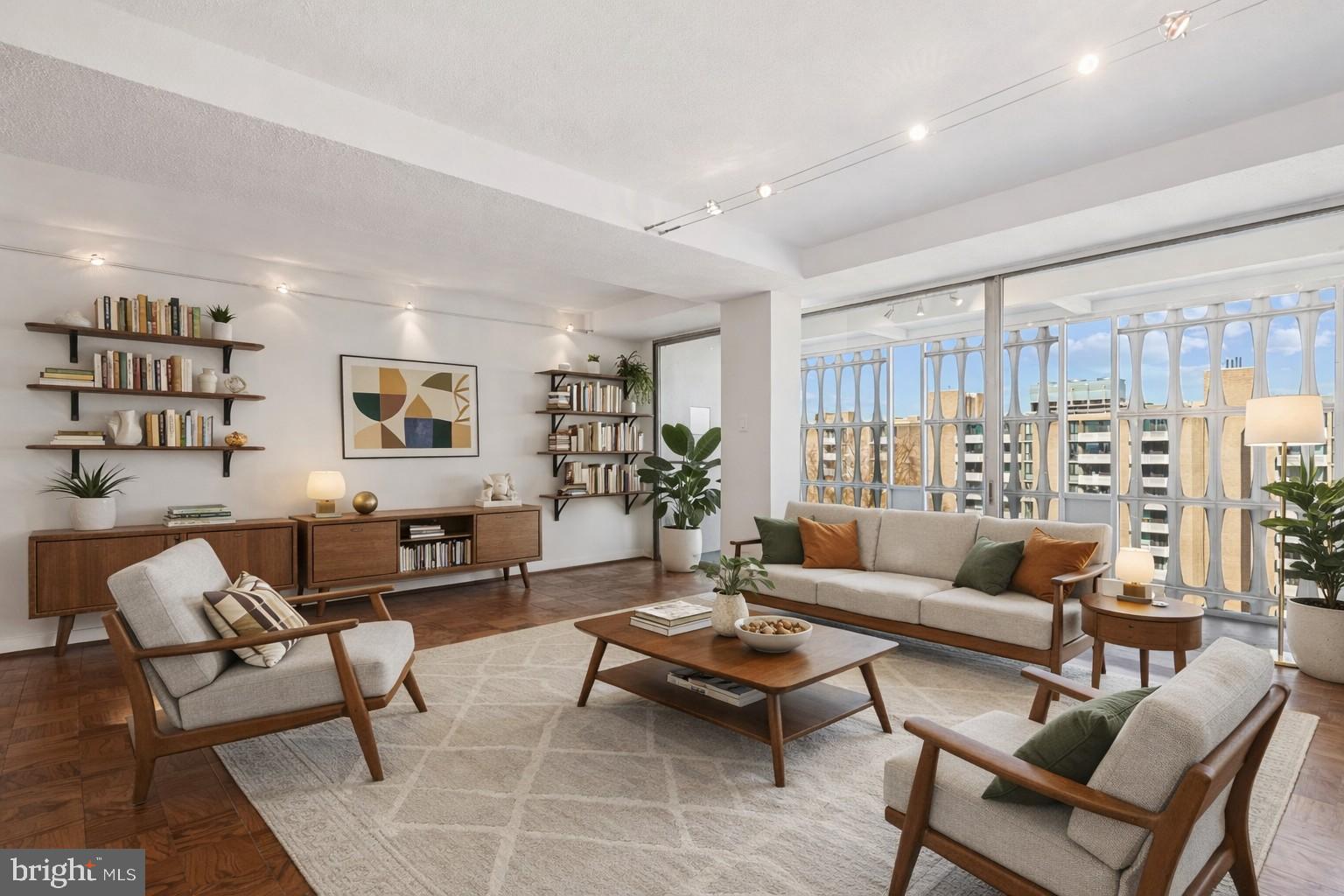 Bright and airy modern living space.