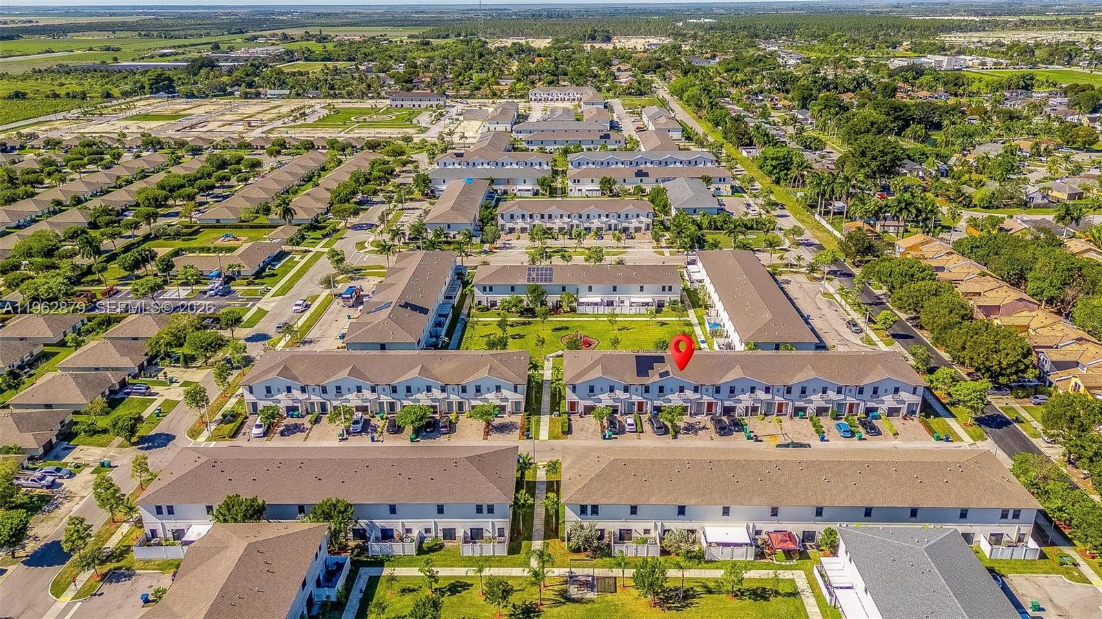 an aerial view of multiple house