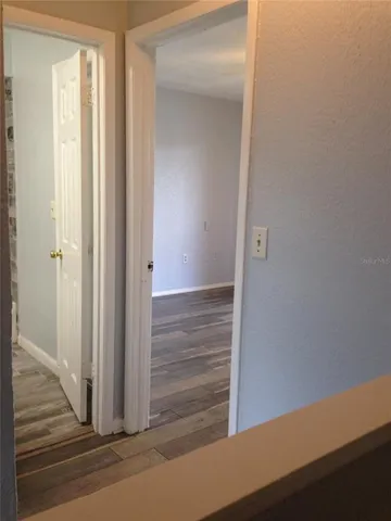 a view of wooden door