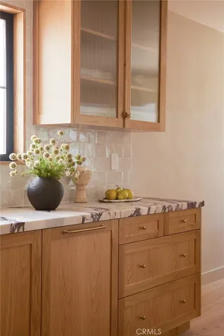 a kitchen with lots of counter top space