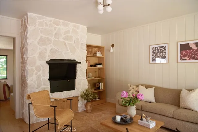 a living room filled with furniture