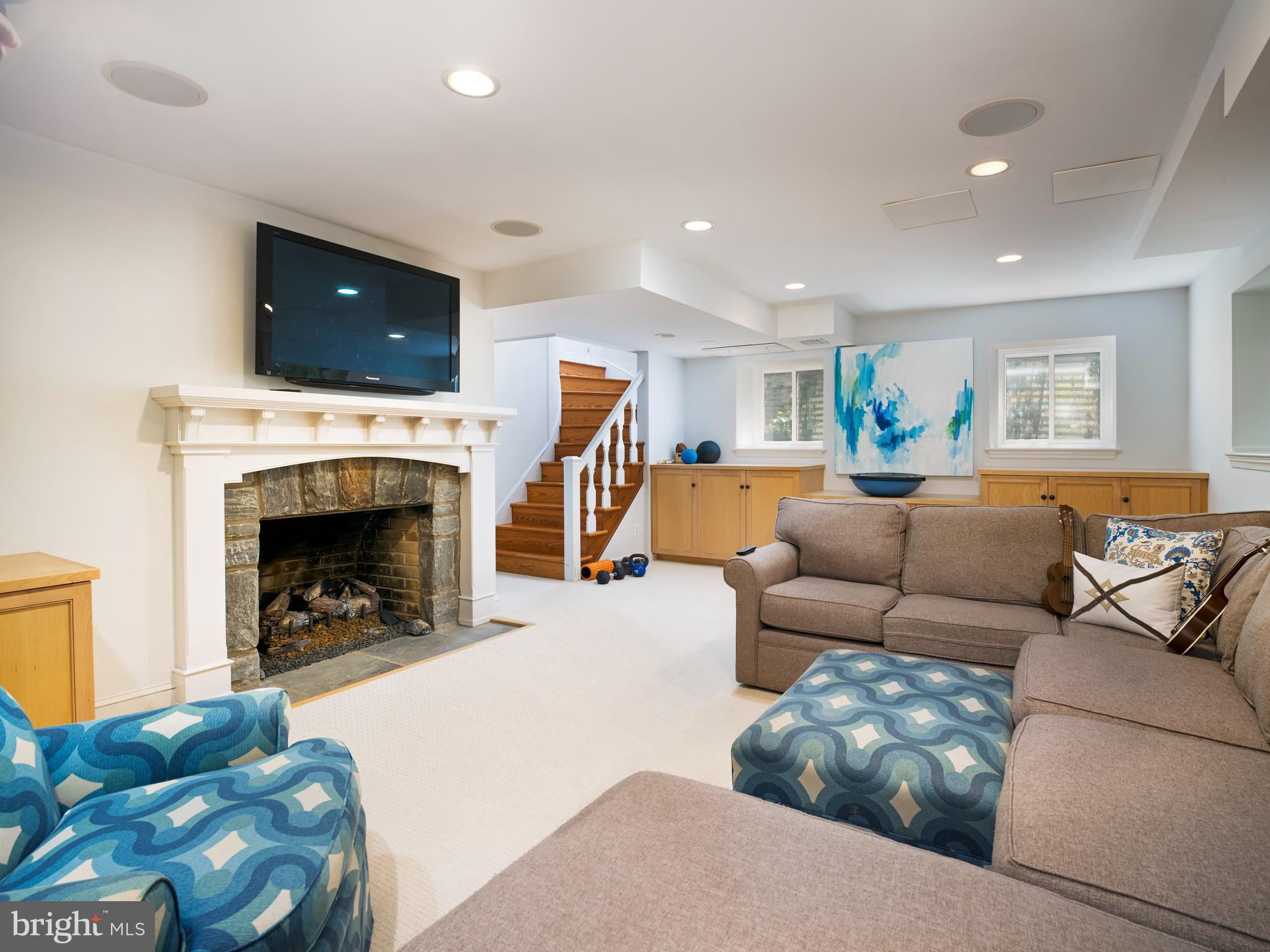 454 Moreno Road Wynnewood, PA 19096 - Photo 37 of 46 Lower Level fireplace