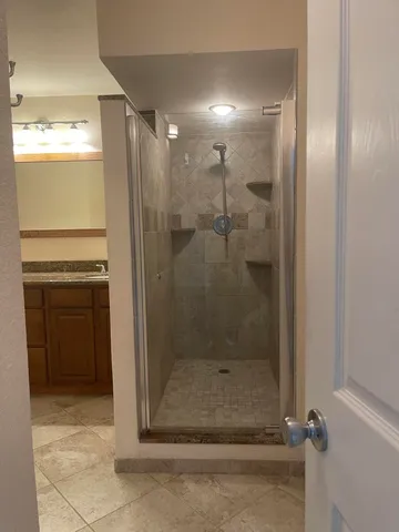 a bathroom with a shower