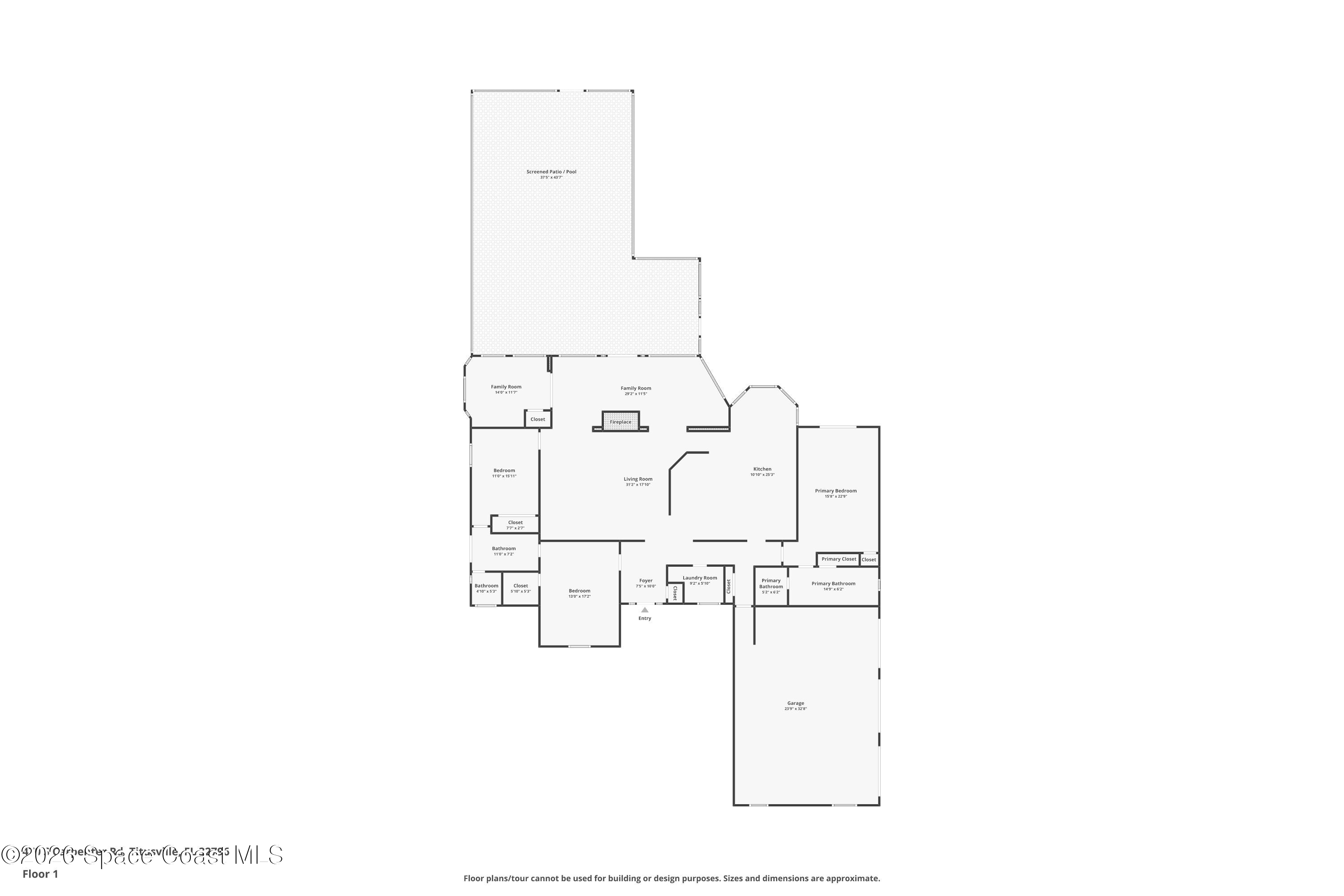 470 South Carpenter Road Titusville, FL 32796 - Photo 55 of 55 a picture of a floor plan