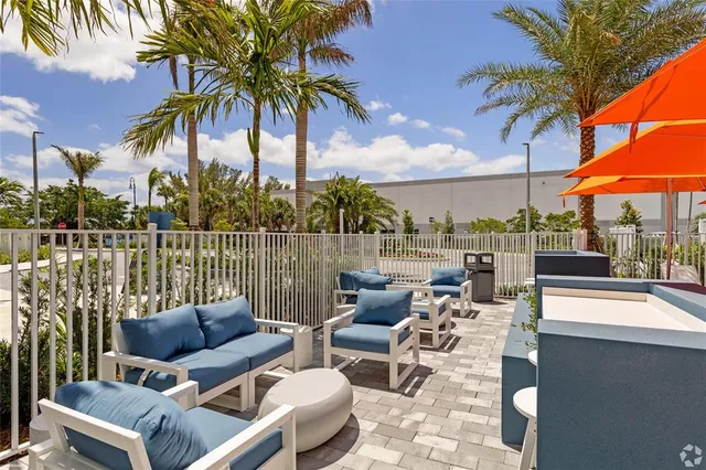 a view of outdoor space with seating area