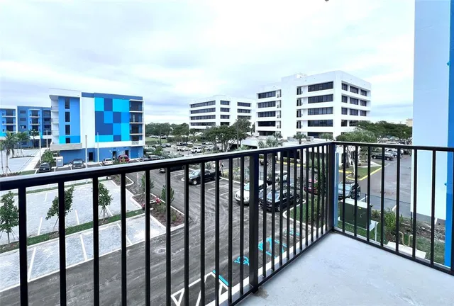 a city view from a balcony