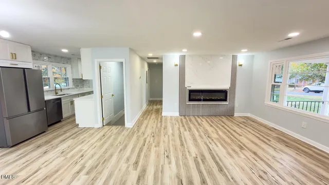 a bedroom with a bed and a walk in closet