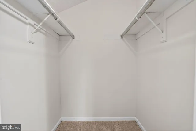 a view of small space with racks on the wall