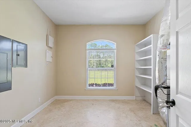 a view of workspace with a window