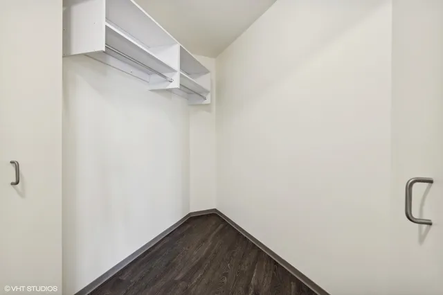 a view of small space with racks on the wall