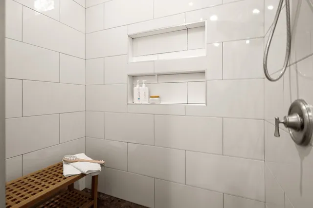 a bathroom with a shower