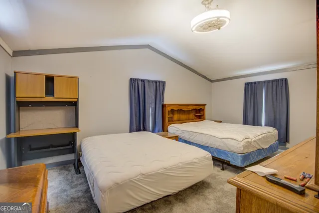 a view of a yard with trees