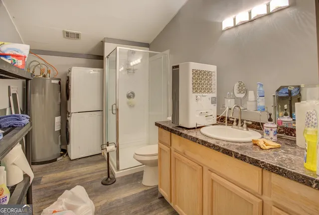 a backyard of a house with lots of green space