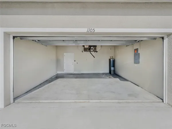 a view of a garage